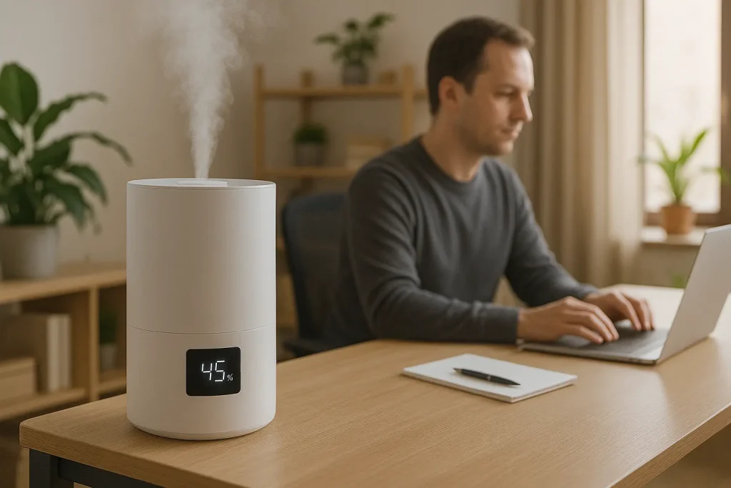 ilmankostutin työhuoneessa