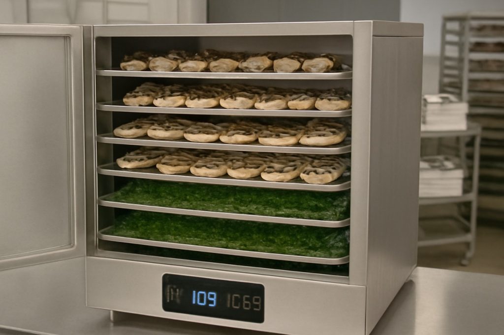 kasvikuivuri ammattikäyttöön täynnä ruokaa