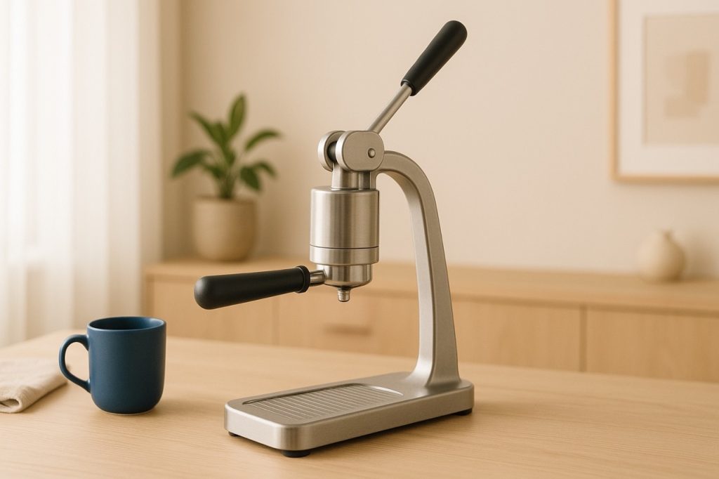 manuaalinen espressokeitin pöydällä