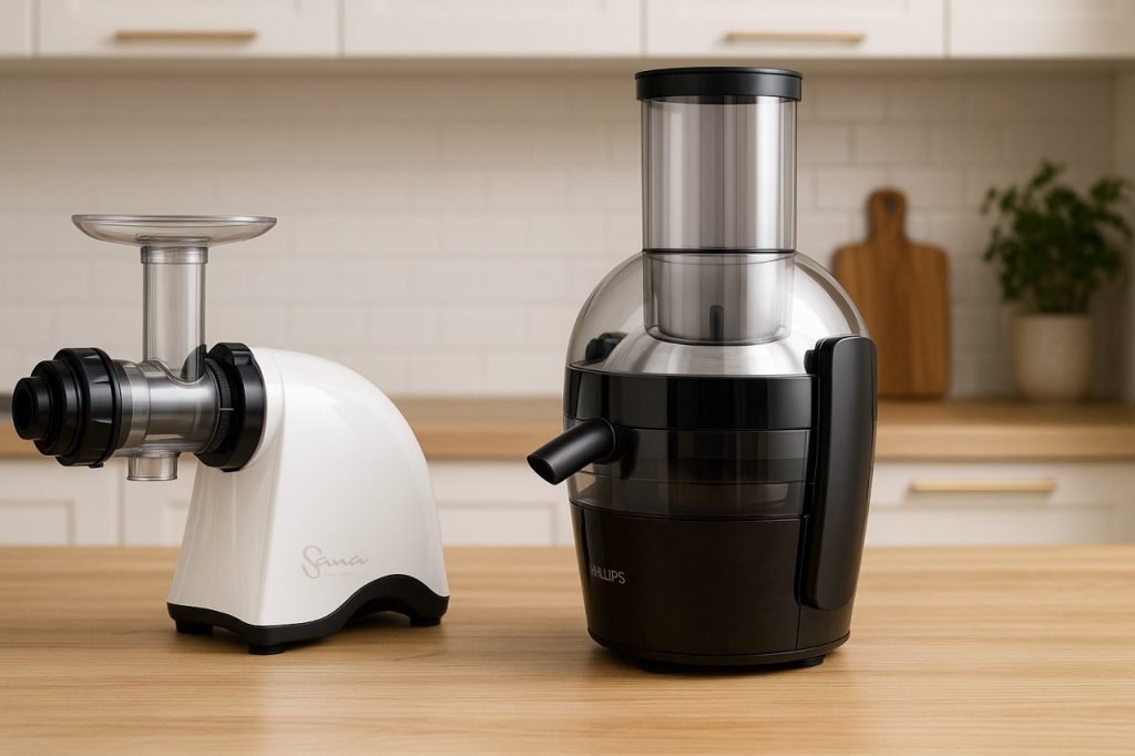 mehupuristin ja mehulinko pöydällä