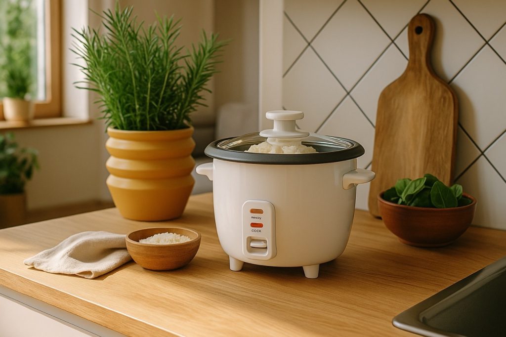 riisinkeitin pöydällä
