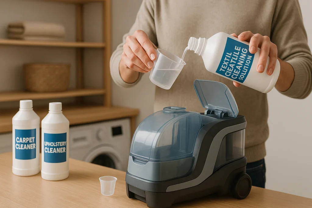 tekstiilipesurin pesuaineita mitataan säiliöön