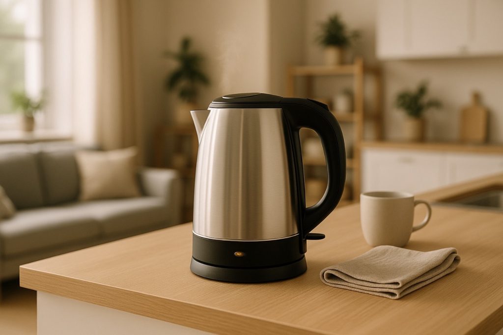 vedenkeitin keittiön pöydällä