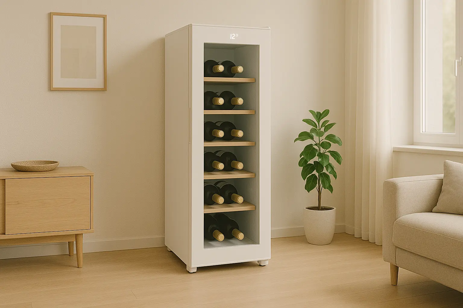 viinikaappi lattialla