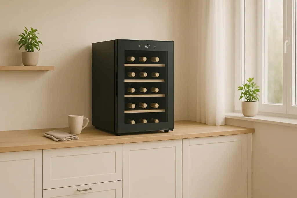 viinikaappi keittiössä|jäätelökone